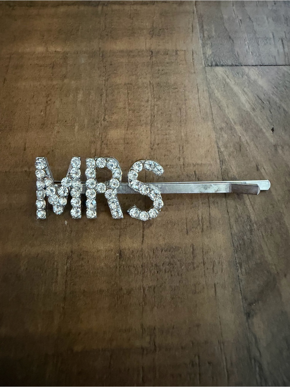 MRS. Rhinestone Bobby pin hair clip bride hair clip silver rhinestone clip
